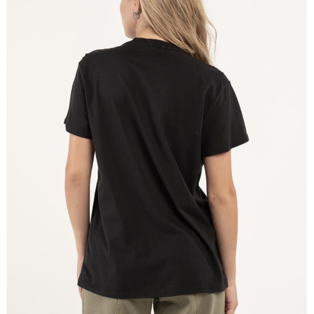 Alien Womens Black Logo Ribbed Neck Cotton Tshirt Medium - Picture 10 of 10